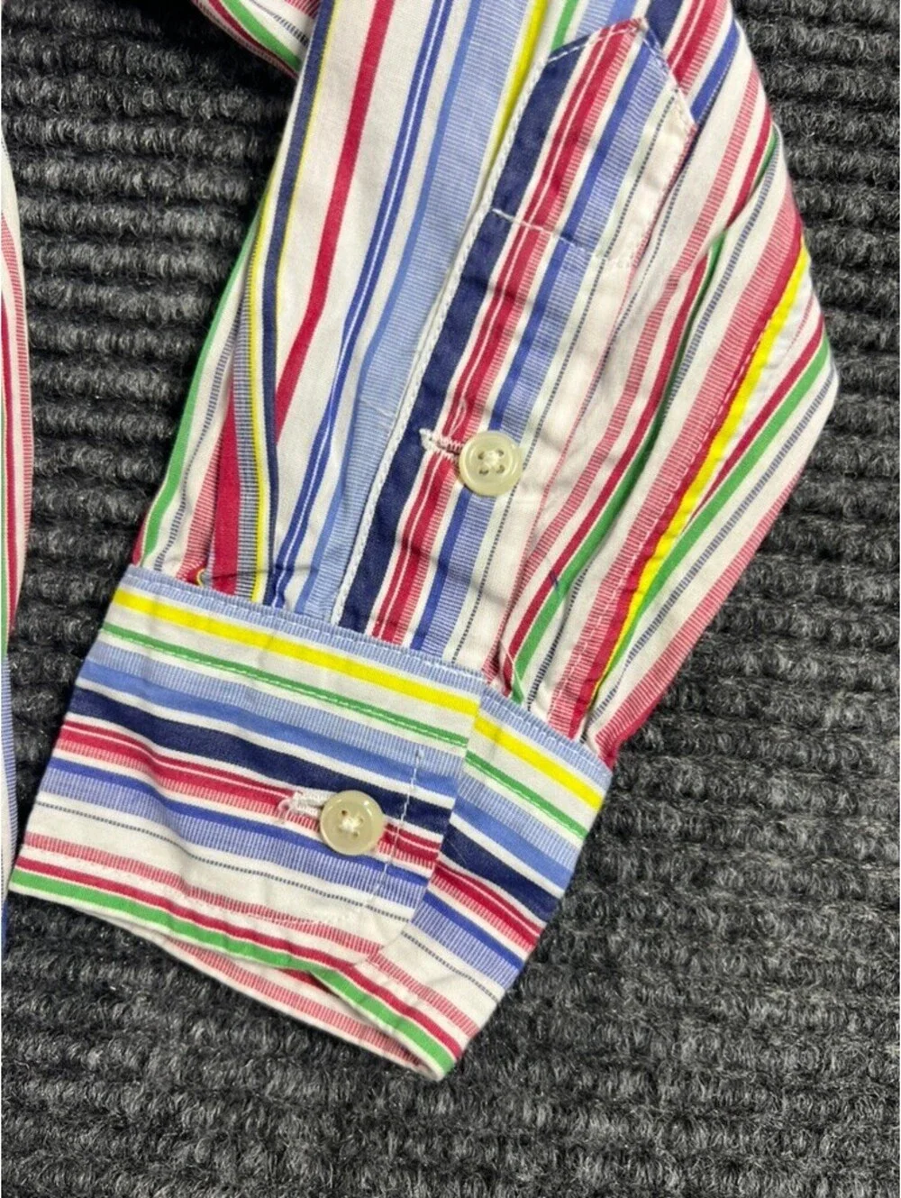 Ralph Lauren Boys 2T Multicolor Striped Long Sleeve Button-Up Cotton Dress Shirt